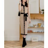 襟付きパイピングニットワンピース | JULIA BOUTIQUE | 詳細画像1