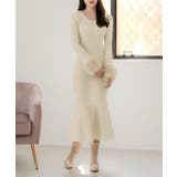 【クリーム】 | 袖ファーマーメイドニットワンピース  | JULIA BOUTIQUE