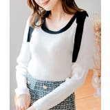 肩のリボンがポイント。ショルダーリボンニットトップス | JULIA BOUTIQUE | 詳細画像1