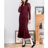 【ワイン】 | 美人マーメイドレースワンピース/24558 | JULIA BOUTIQUE
