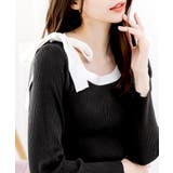 肩のリボンがポイント。ショルダーリボンニットワンピース | JULIA BOUTIQUE | 詳細画像4