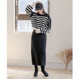 ゆったり着れるのにきちんと見え◎無地orボーダーニットセットアップ | JULIA BOUTIQUE | 詳細画像1