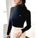 【ブラック】 | モチーフ付きタートルニット [24672 長袖 | JULIA BOUTIQUE