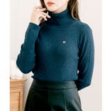 モチーフ付きタートルニット [24672 長袖 | JULIA BOUTIQUE | 詳細画像1 