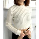 【ホワイト】 | リブニットショート丈トップス/24673 | JULIA BOUTIQUE