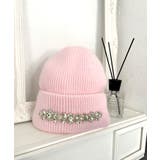 【ピンク】 | ビジュー付きニットキャップ/24678 | JULIA BOUTIQUE