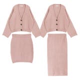 【ピンク】 | 2点セット ゆるカーディガンローゲージニットスカートセットアップ | JULIA BOUTIQUE