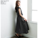 【ブラック】 | タッセル付きフレンチスリーブマキシワンピース/510410 | JULIA BOUTIQUE