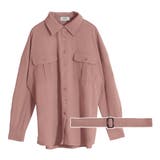 【ピンク】 | ベルト付きオーバーサイズシャツ [510486] | JULIA BOUTIQUE