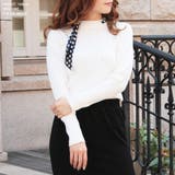 【ホワイト】 | スカーフ付きハイネックニットトップス [510497] | JULIA BOUTIQUE