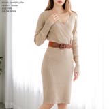 カシュクールミディアム丈リブニットワンピース [510525] | JULIA BOUTIQUE | 詳細画像12 