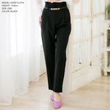 【ブラック】 | ベルト付きハイウエストテーパードパンツ | JULIA BOUTIQUE