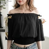 肩スカーフリボンオフショルダートップス | JULIA BOUTIQUE | 詳細画像4