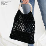 【ブラック】 | ウッドリングマクラメ編みバッグ  | JULIA BOUTIQUE