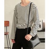 【ホワイト】 | 【LASOA】ソフトタッチ長袖ボーダートップス/L00023 | JULIA BOUTIQUE