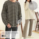 【LASOA】ソフトタッチ長袖ボーダートップス/L00023 | JULIA BOUTIQUE | 詳細画像1
