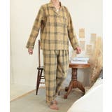 【イエロー】 | 【LASOA】チェック柄ルームウェアセットアップ/L00029 | JULIA BOUTIQUE