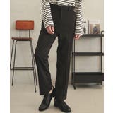 【ブラック】 | 【LASOA】セミフレアスラックスパンツ/L00031 | JULIA BOUTIQUE