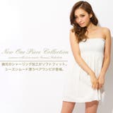 夏新作 上質コットンタッチ風素材無地ベアワンピース ゴムシャーリング | JULIA BOUTIQUE | 詳細画像3