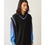 ブラック(01) | カラーステッチサイドスリットベスト | JUNRED