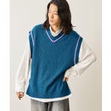 ブルー系(45) | カラーステッチサイドスリットベスト | JUNRED