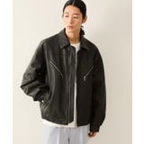 シンセティックレザーバイカーブルゾン | JUNRED | 詳細画像3