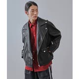 シンセティックレザーライダースブルゾン | JUNRED | 詳細画像1 