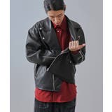 シンセティックレザーライダースブルゾン | JUNRED | 詳細画像2 