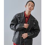 シンセティックレザーライダースブルゾン | JUNRED | 詳細画像3 