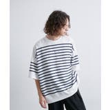 ネイビー系(41) | 2ポイントショートスリーブワイドTシャツ | JUNRED