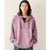 パープル(50) | ハーフジップエッセンシャルプルパーカー | JUNRED
