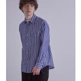 ブルー系(45) | 先染めストライプシャツ | JUNRed