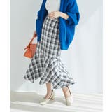 ブラック系(02) | 【一部店舗限定】チェック柄イレヘムマーメイドスカート【セットアップ対応】 | VIS