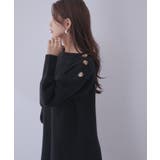 【WEB限定】クラシカル肩釦ニットミニ丈ワンピース | VIS  | 詳細画像12 