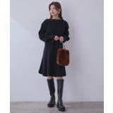 【WEB限定】クラシカル肩釦ニットミニ丈ワンピース | VIS  | 詳細画像14 