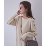 【WEB限定】クラシカル肩釦ニットミニ丈ワンピース | VIS  | 詳細画像16 