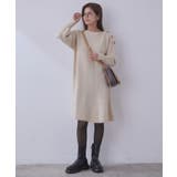 【WEB限定】クラシカル肩釦ニットミニ丈ワンピース | VIS  | 詳細画像17 