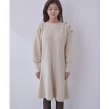 【WEB限定】クラシカル肩釦ニットミニ丈ワンピース | VIS  | 詳細画像18 