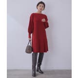 【WEB限定】クラシカル肩釦ニットミニ丈ワンピース | VIS  | 詳細画像8 