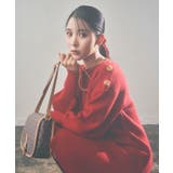 レッド(60) | 【WEB限定】クラシカル肩釦ニットミニ丈ワンピース | VIS 