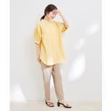 【WEB限定】スタンドフリルストライプ5分袖ブラウス | VIS  | 詳細画像14 