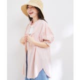 【WEB限定】スタンドフリルストライプ5分袖ブラウス | VIS  | 詳細画像3 