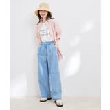 【WEB限定】スタンドフリルストライプ5分袖ブラウス | VIS  | 詳細画像4 