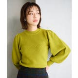 【WEB限定】ふんわりボリューム袖クルーネック畦編みニットプルオーバー | VIS | 詳細画像12