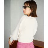 【WEB限定】ふんわりボリューム袖クルーネック畦編みニットプルオーバー | VIS | 詳細画像17