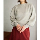 【WEB限定】ふんわりボリューム袖クルーネック畦編みニットプルオーバー | VIS | 詳細画像23