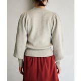 【WEB限定】ふんわりボリューム袖クルーネック畦編みニットプルオーバー | VIS | 詳細画像26