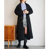 ブラック(01) | 【WEB限定】ウールライクモッサトレンチコート | VIS 