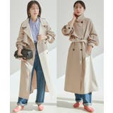 ベージュ(27) | 【WEB限定】配色カラーで魅せるスタンドカラーオーバーサイズトレンチコート | VIS
