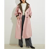 ピンク(63) | 【WEB限定】配色カラーで魅せるスタンドカラーオーバーサイズトレンチコート | VIS